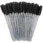 Set of 50 disposable eyelash and eyebrow brushes with crystal handles, mascara wands, and extension tools by Blushimmer