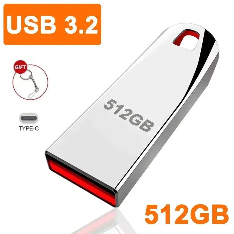 Storage Pen Drive USB3.2 520MB/s 2TB Flash Drive Sleek Durable Data Transfer 1TB 2TB U-Disk Large Capacity Super Mini Plug Play