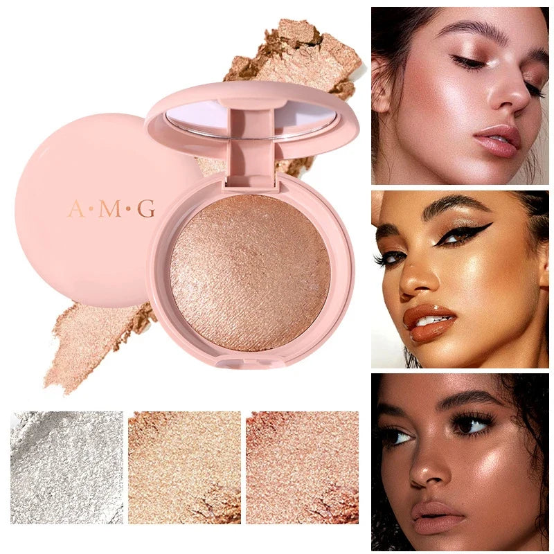 Blushimmer waterproof highlighter powder with shimmer, designed for face, eyes, cheeks, body, and hair makeup application.