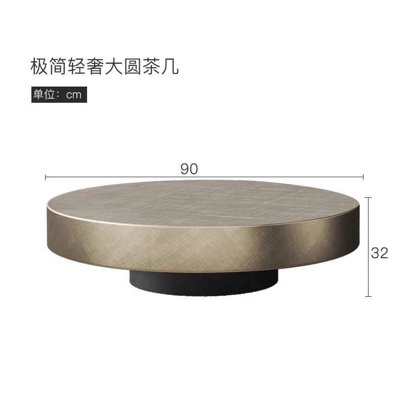 Designer Stainless Coffee Tables European Luxury Round Tea Table Living Room Furniture Italian Tempered Glass Furniture Home