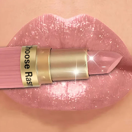 LadyShow.Store pearlescent pink glitter velvet lipstick with metallic finish, waterproof, long-lasting, matte shimmer for women makeup.
