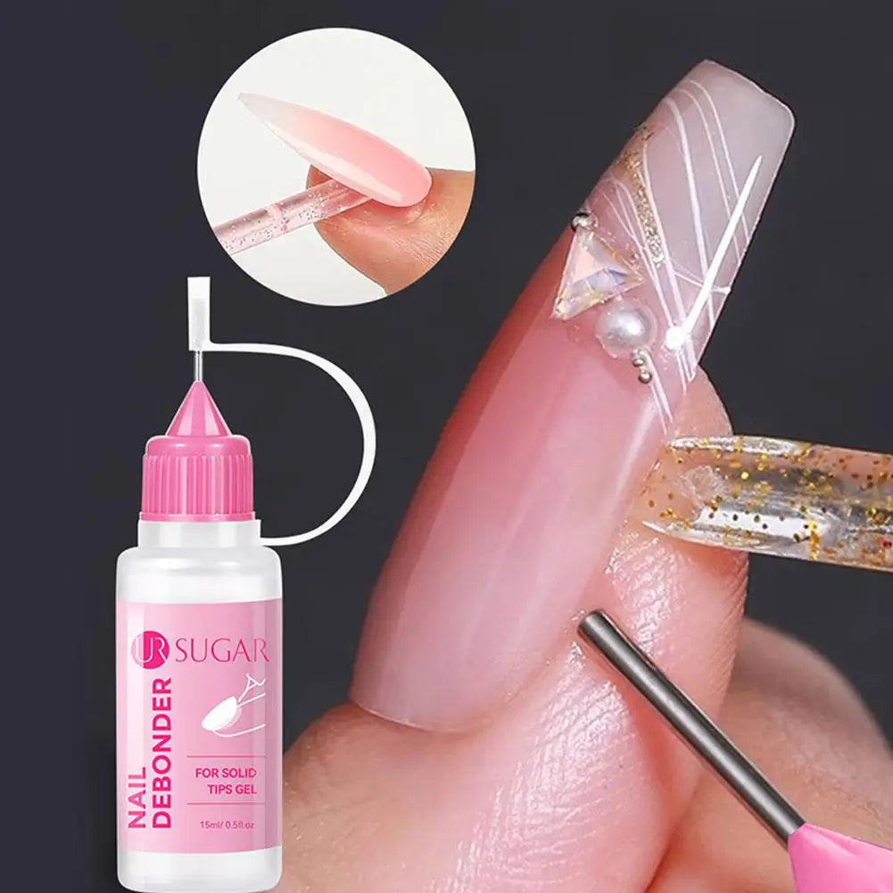 Blushimmer 15ML acetone-free nail glue remover and polish remover for press-on nails, gentle and multi-functional for nail tips.