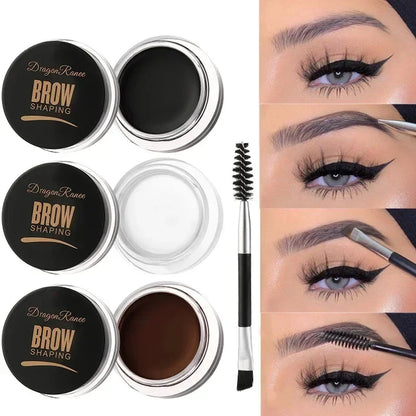 Blushimmer 3D Wild Eyebrow Tint Cream in waterproof matte brown black gel, displayed in a sleek container with applicator.
