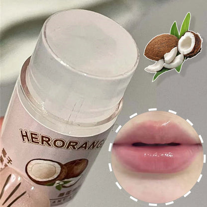Blushimmer transparent coconut lip balm with moisturizing jelly texture, hydrating lipstick for smooth, hydrated lips.