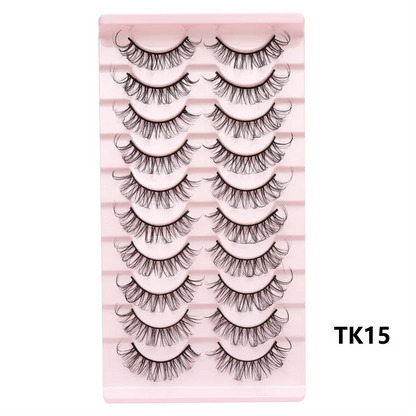 Close-up of 25mm 3D mink Russian strip lashes by Blushimmer, featuring thick, fluffy, dramatic false eyelashes for a bold eye look.
