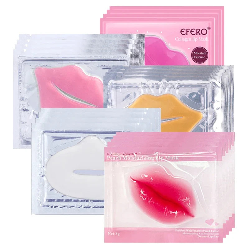 Set of 30 Blushimmer collagen crystal lip mask gel patches for moisturizing, hydrating, and repairing lips with plumper effect.