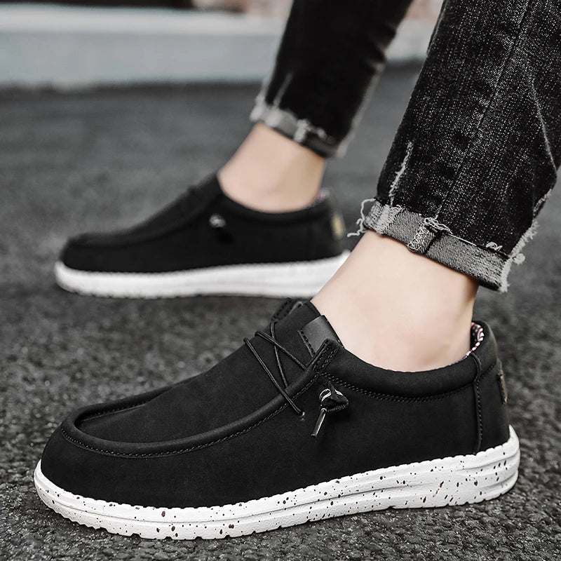 Men's Slip-On Casual Loafers Lightweight Comfortable Canvas Shoes Stretch Loafer Non Slip Breathable Boat Shoes for Men