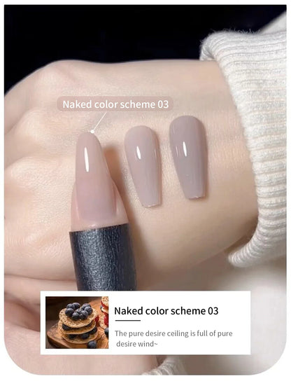 Blushimmer Mianel 12ml Japanese-style fairy gel nail polish in white, pink, nude, and clear shades for summer pink nails.