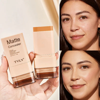 Eraser Concealer Double-Head Foundation Stick, Nine-color Waterproof Non-Gluggy Solid Foundation Cream