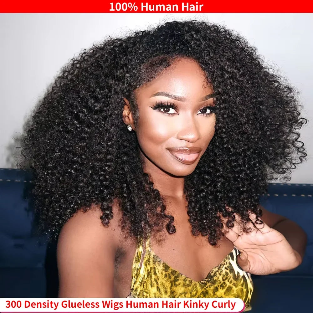 Burmese curly human hair wig by Selvanelle with 3-in-1 half wig style, 300 density, 4C afro kinky curls, 100% natural human hair