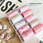 Blushimmer nail art transfer paper with 10 rolls of plaid, stars, and bird pattern nail foil stickers for manicure decoration.