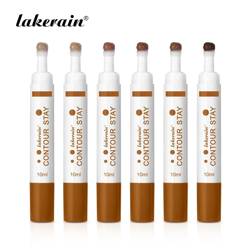 Blushimmer 6-color moisturizing liquid contour and bronzer palette with waterproof, lightweight 3D concealer for face contouring.