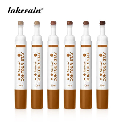 Blushimmer 6-color moisturizing liquid contour and bronzer palette with waterproof, lightweight 3D concealer for face contouring.