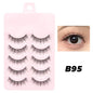 Blushimmer DINGSEN fake anime eyelashes with clear band, 5 pairs of natural daily manga-inspired little devil lashes.