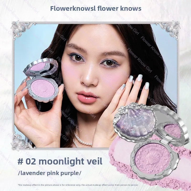 Blushimmer Flower Knows Blusher Butterfly Cloud Collar Duo for dark skin, peach matte blush for cheeks, makeup product image