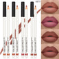 Blushimmer 4-piece waterproof lip liner and lipstick set, featuring 2-in-1 eyeliner and lip color in sleek packaging.