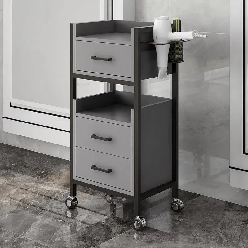 Modern Salon Trolleys with Drawers Designer Salon Furniture Auxiliary Tool Cart with Wheels Beauty Salon Professional Equipment