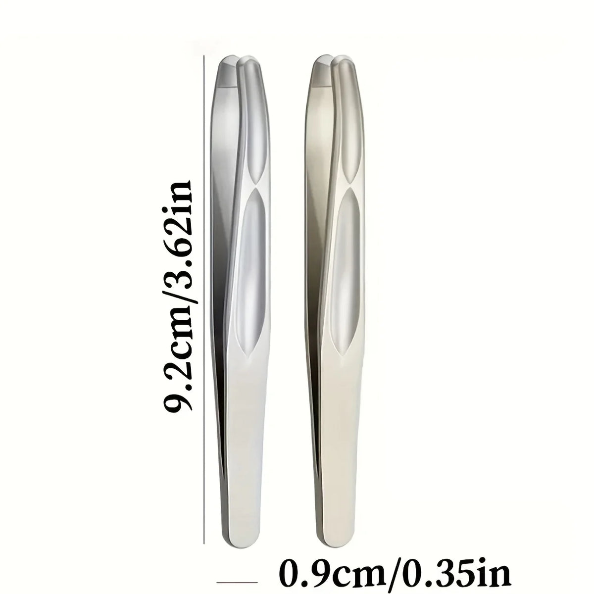 Blushimmer premium round head tweezers for eyebrow and facial hair removal, featuring seamless clips and short hair precision.