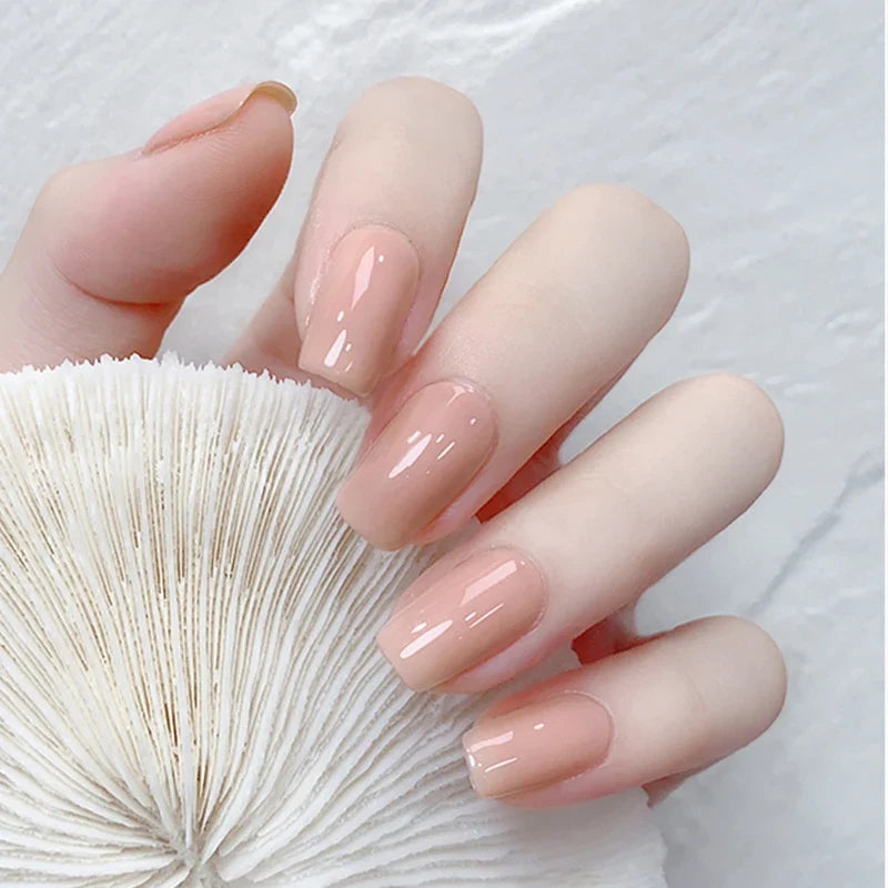 Blushimmer UNO JYJ Nude Rubber Base Gel Polish for semi-permanent nails, natural beige UV gel coat, 7 color options, manicure base.