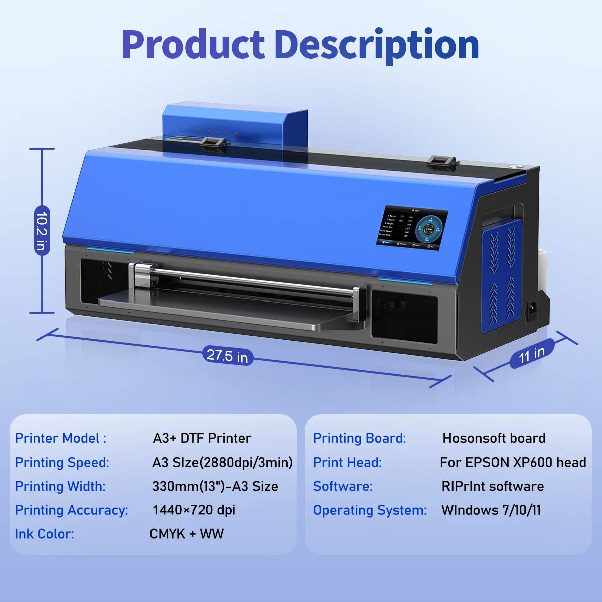 OYfame A3+DTF Printer impresora dtf a3 For Epson XP600 Directly To Film Textile A3 t shirt printing Machine A3 with dtf oven