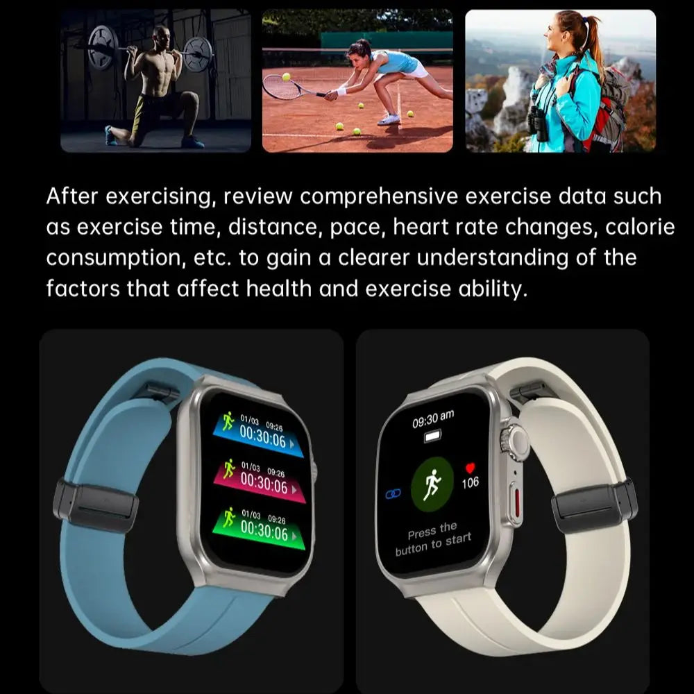 Smart Watch 2.01" Curved AMOLED Screen 3D Flexible Design 120+ Sports Modes Long Battery Life Watch for Daily & Sports Use