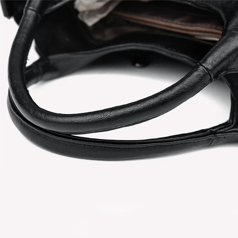 Fashionable Large Capacity Ladies Soft PU Leather Handbag Shoulder Bag Crossbody Bag Zipper Closure Multifunctional Women's Bag