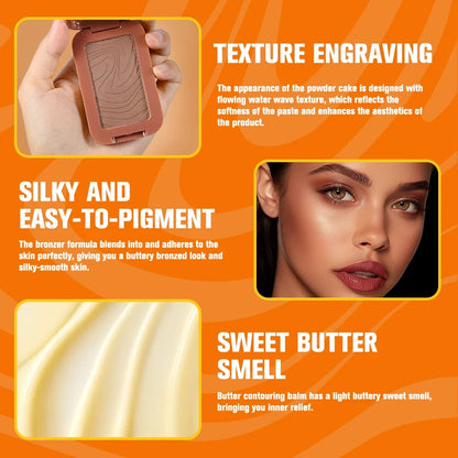 Blushimmer waterproof bronzer makeup contour sticks with matte shading for face contouring, highlighting, and illuminating.
