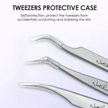 NATUHANA Anti-static Straight Eyelash Extension Tweezers Industrial Precision Curved Straight Lash Eyebrow Tweezers Makeup Tools