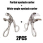 Blushimmer dual-type eyelash curler with comb, wide and partial clip options, waterproof, long-lasting, natural curl, unisex design