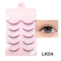 DINGSEN Blushimmer anime-style false eyelashes with clear band, 5 pairs of natural daily manga lashes featuring little devil design