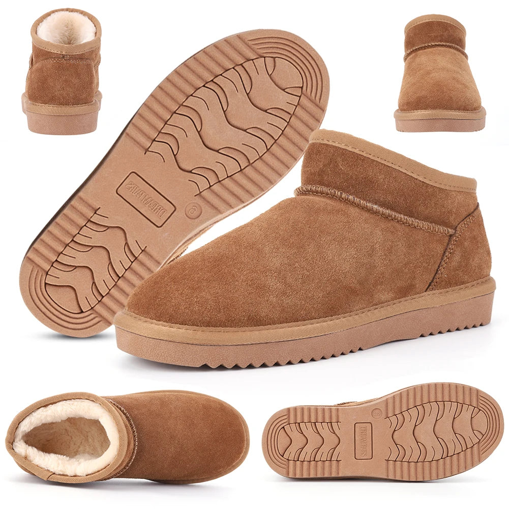 Women Snow Boots Warm Winter Booties Water Resistant Slip On Short Boots Faux Fur Lining Boots Thermal Plush Boots for Hiking