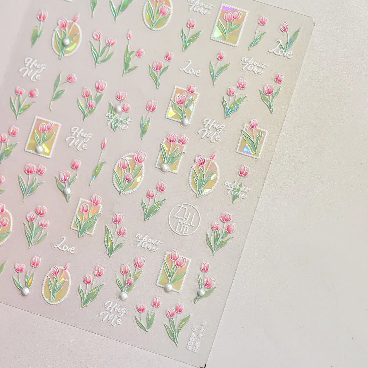 Dream Flower shell nail art sticker by Blushimmer, self-adhesive Japanese flower decal for press-on nails and decoration.