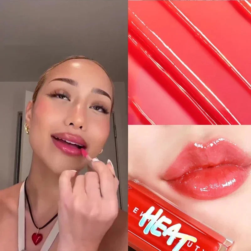 Fenty Beauty mauve nude pink lip gloss and waterproof liquid lipstick with a glossy finish and lip stain in a makeup application.