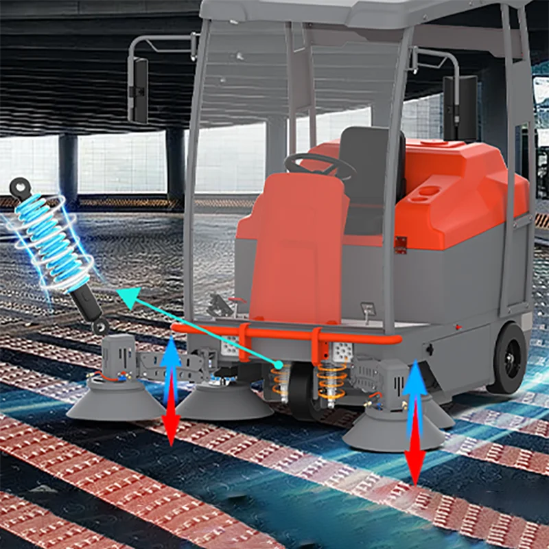 Industrial Electric Ride-on Floor Scrubber Sweeper For Warehouse Factory Mall Commercial Professional Floor Cleaning Machine