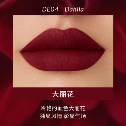 Blushimmer Kaleidos lipstick lip cream in matte velvet nude with waterproof, long-lasting lip stain and gloss finish.