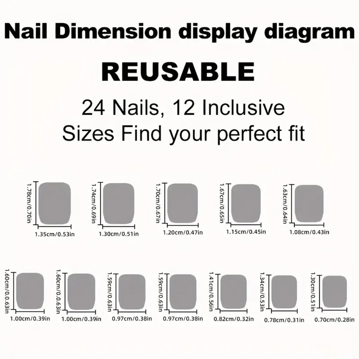 Set of 24 Blushimmer short square fake nails with halo dyed gradient heart and colorful French design, European and American style.