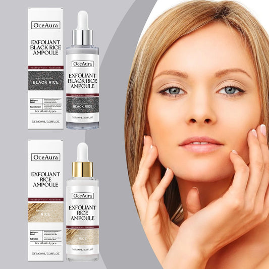 Brightening Essence Exfoliant Black Rice Ampoule Daily Soft Exfoliating Face Softening Keratin Radiant Moisture Nourishing Skin