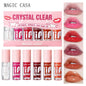 Set of six Blushimmer MAGIC CASA hydrating lip oil bottles with shimmering, moisturizing, and smooth liquid lip glosses.