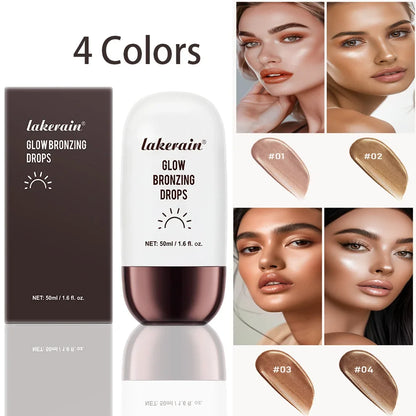 Blushimmer Glow Bronzing Drops face serum with liquid bronzer and hydrating cream for a radiant summer glow.