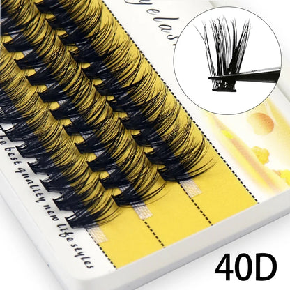 Blushimmer 20D/30D Mink Eyelashes box with 60 bundles of 3D Russian eyelash clusters for natural eyelash extension and makeup.