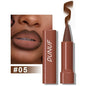 Blushimmer nude brown lip liner pencil and velvet matte lipstick with waterproof, non-stick formula for natural, defined lips.