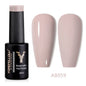 YOKEFELLOW 10ml translucent pink gel nail polish by Blushimmer, showing a smooth, glossy pink gel varnish in a clear bottle.