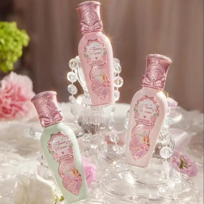 Blushimmer Flower Knows Midsummer Fairytales lip balm in a container, featuring coating film for moisturizing, non-sticky lip glow.
