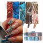 Neon jelly animal nail foils by Blushimmer featuring leopard print designs for transfer paper, stickers, and water slide nail art.