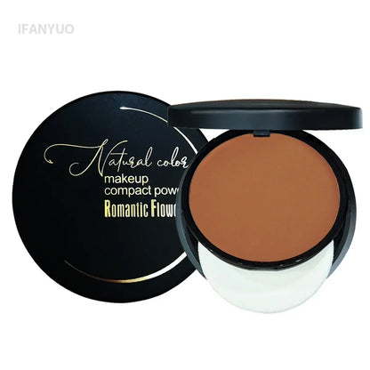 Blushimmer Wheat Bronzing Powder palette for dark skin with matte finish, includes contour, concealer, foundation, powder puff, and mirror.