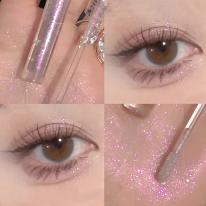 1pc Liquid Eyeshadow Super Shine Pink Pearlescent Glitter Eyeliner Long Lasting Waterproof Eye Shadow Glitter Party Eye Makeup