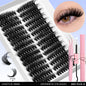 Blushimmer GROINNEYA DIY eyelash extension kit with mixed lash clusters, lash bond, seal, and tweezers for at-home lash application