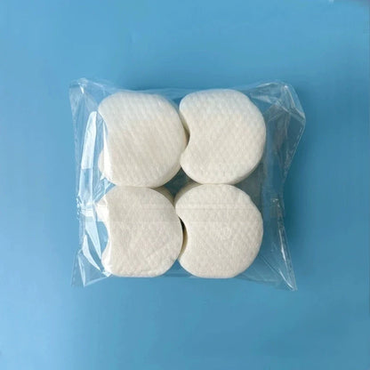 Disposable makeup cotton pads by Blushimmer, soft pearl notched design, ideal for facial cleansing and makeup removal.