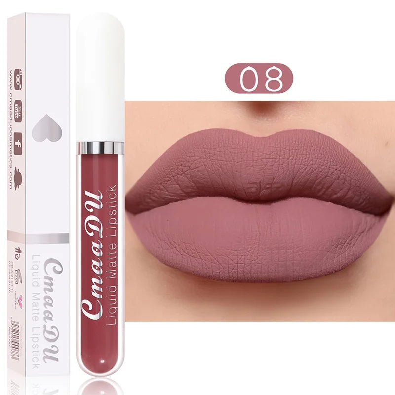 Blushimmer red velvet matte liquid lipstick with waterproof, long-lasting, nonstick lip gloss for women’s lip makeup.