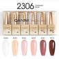 Blushimmer CANNI nail gel polish kit with 6 jade, nude, pink shades in 9ml bottles, ideal for French and natural nail designs